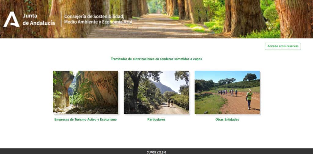 web reservas espacios naturales